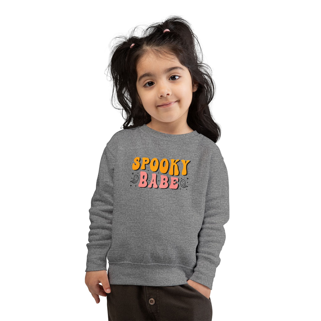 Toddler Sweatshirt — "Spooky Babe" Halloween Ghost Graphic