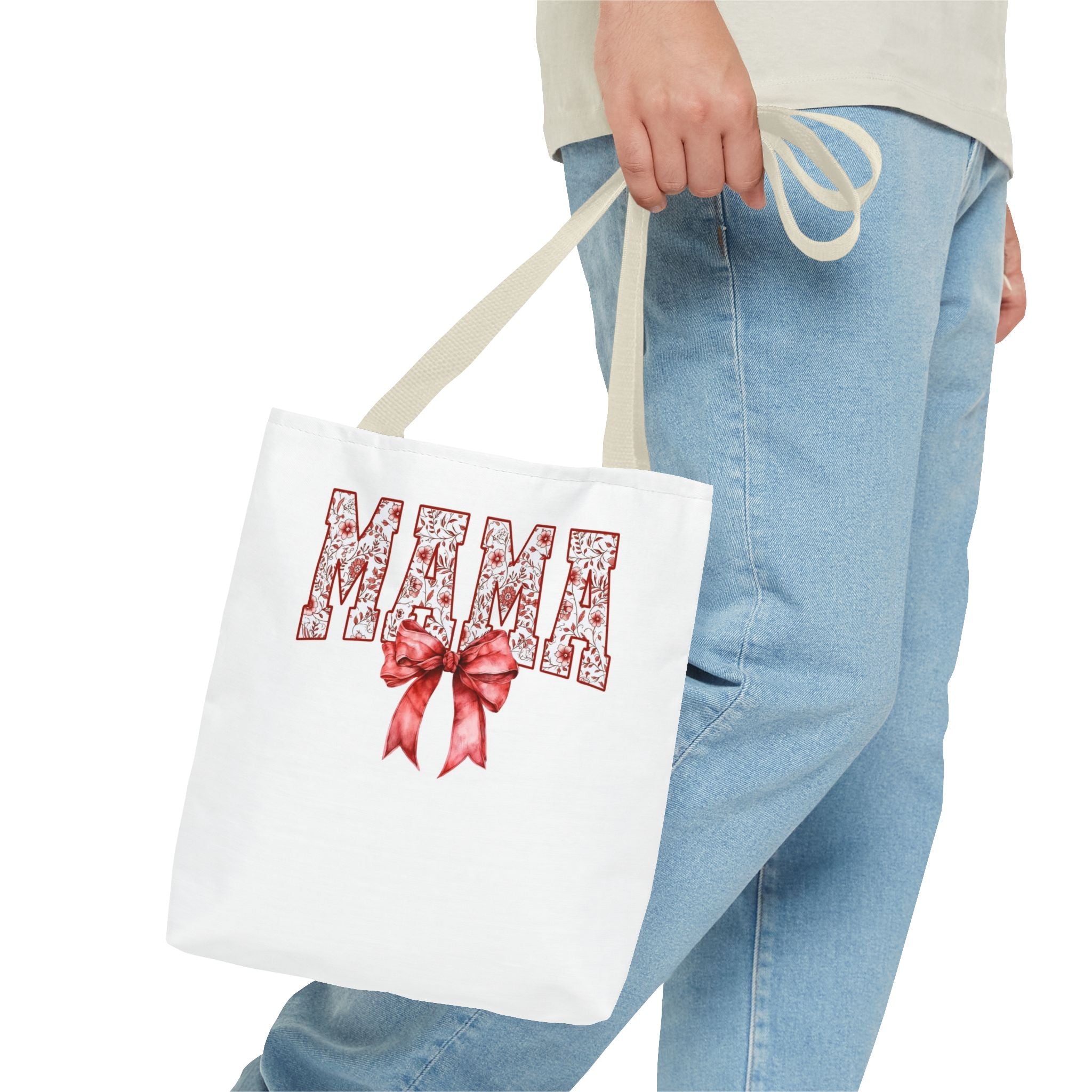 Mama Floral Bow Tote Bag – Mother's Day Gift Cotton Shopper