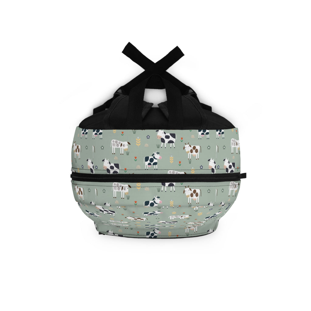 Cow Print Kids Backpack — Cute Pastel Farm Animal School Bag
