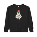 Toddler Sweatshirt — Cute Flower Ghost with Orange Beanie Kids Pullover