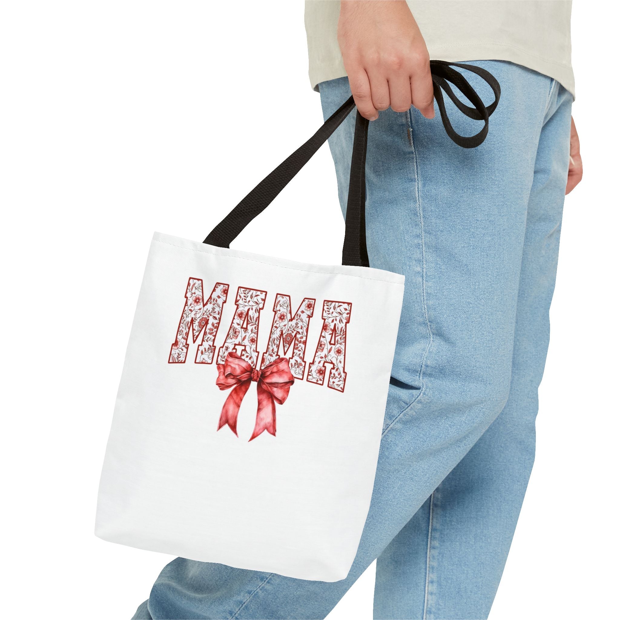 Mama Floral Bow Tote Bag – Mother's Day Gift Cotton Shopper