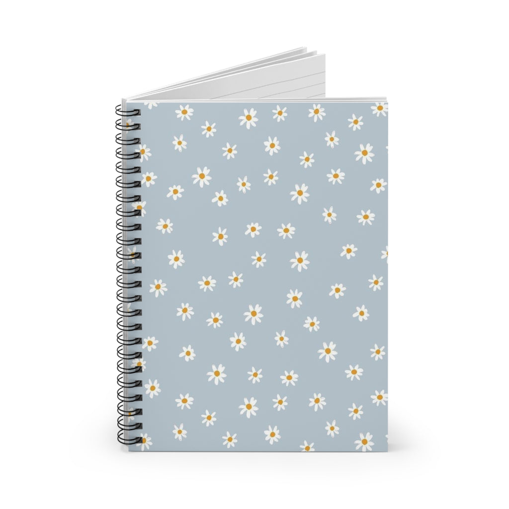 Daisy Pattern Spiral Notebook — Ruled Lined Journal for Notes & School