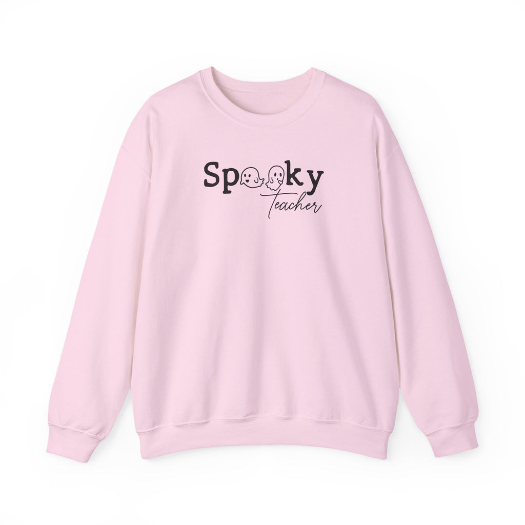 Spooky Teacher Crewneck Sweatshirt — Halloween Teacher Sweatshirt with Ghost Lettering
