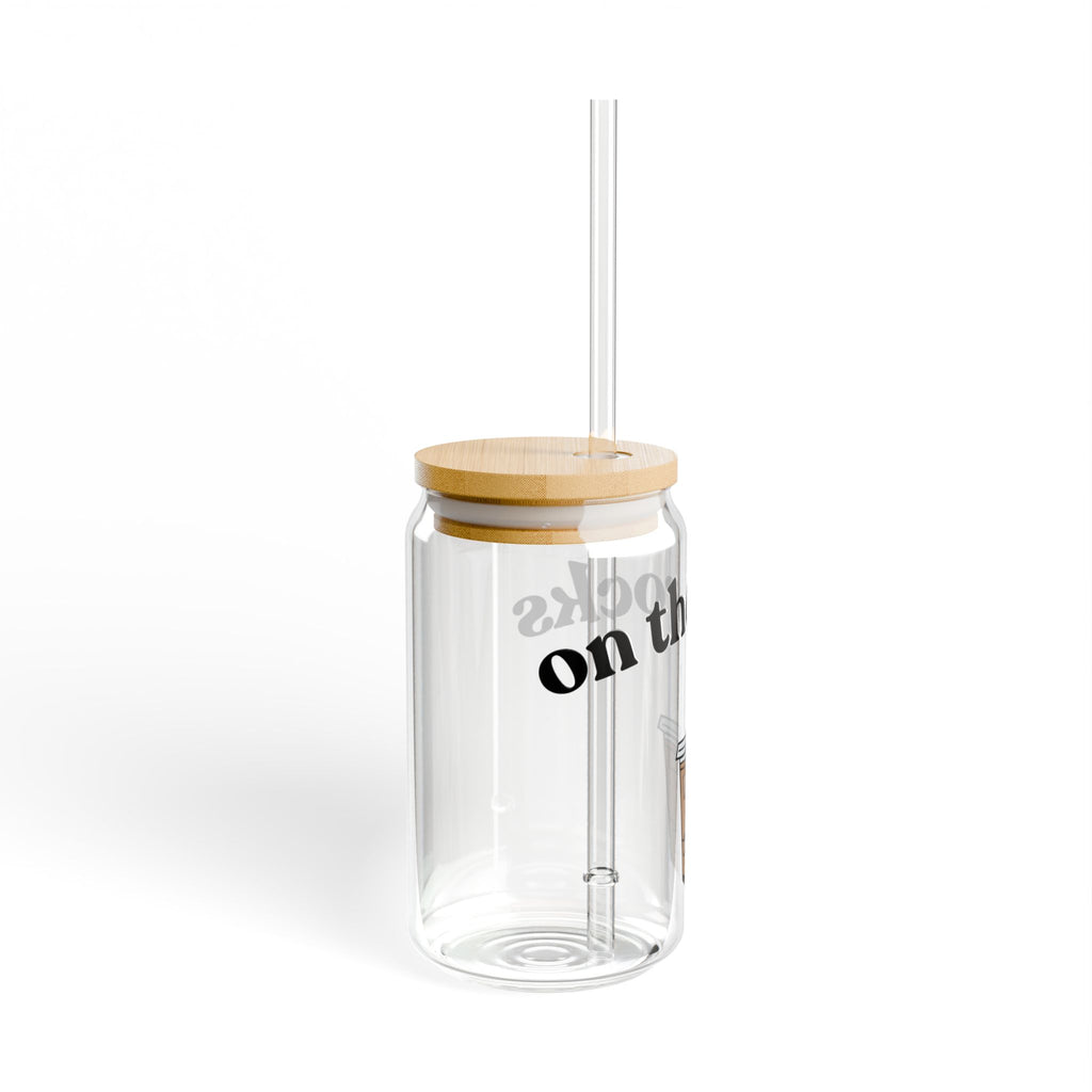 Iced Coffee Illustration Sipper Glass | 16oz