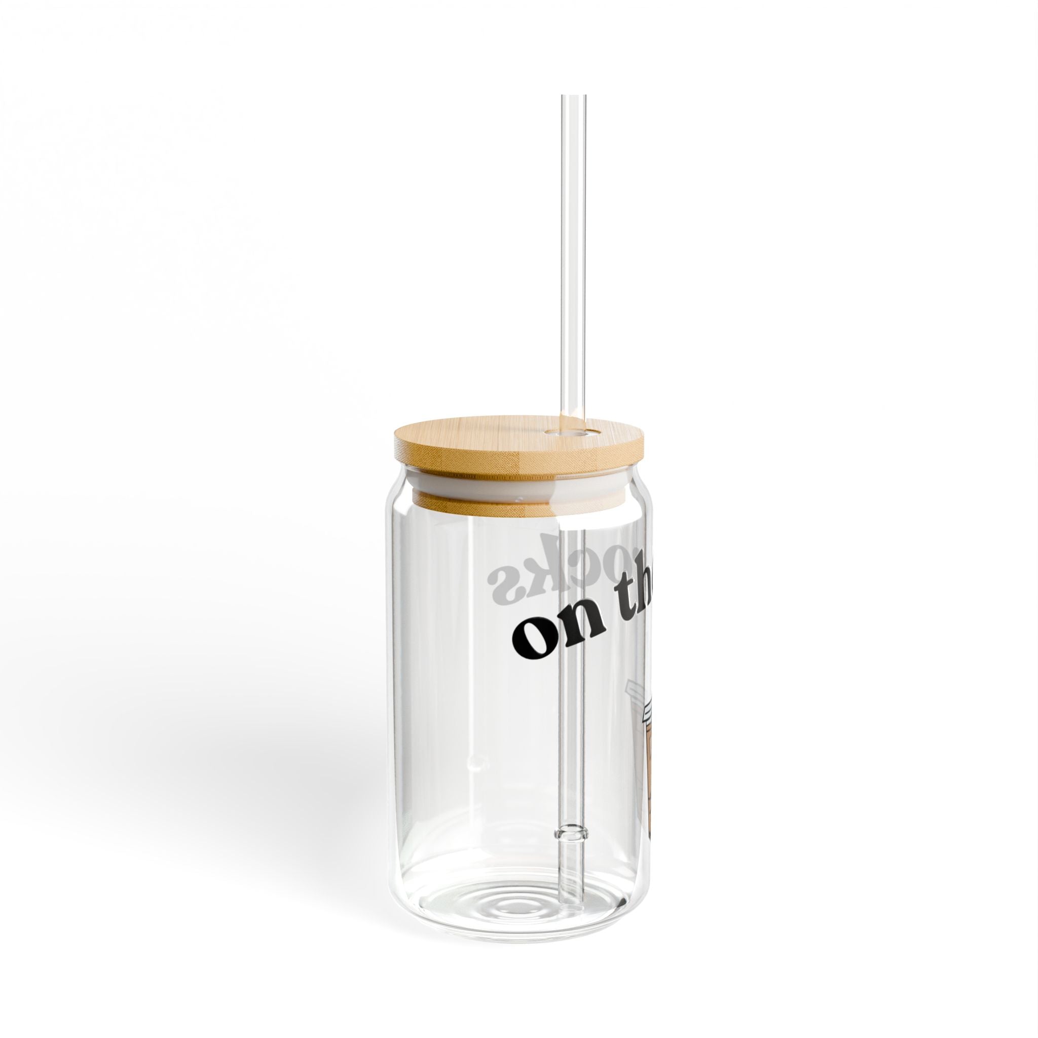 Iced Coffee Illustration Sipper Glass | 16oz