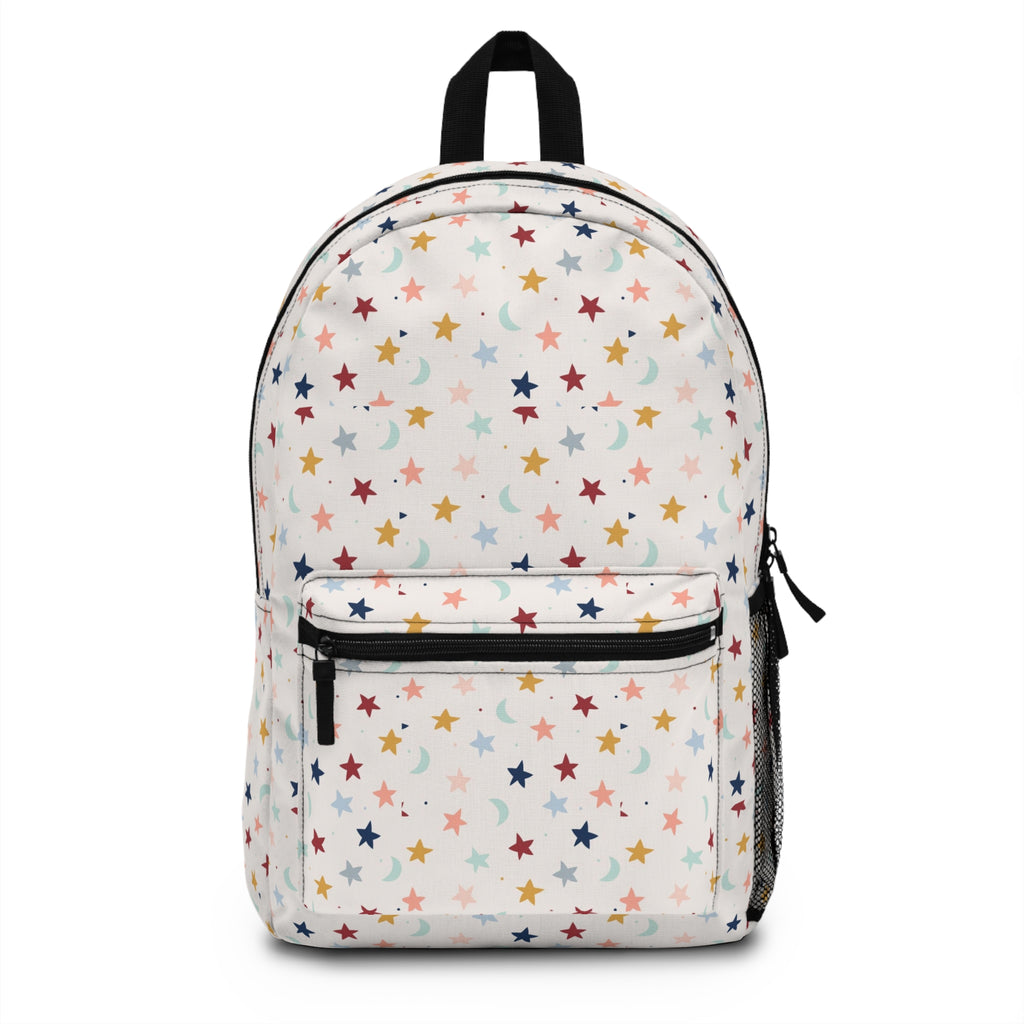 Kids' Star & Moon Backpack — Cute Pastel Pattern School Bag