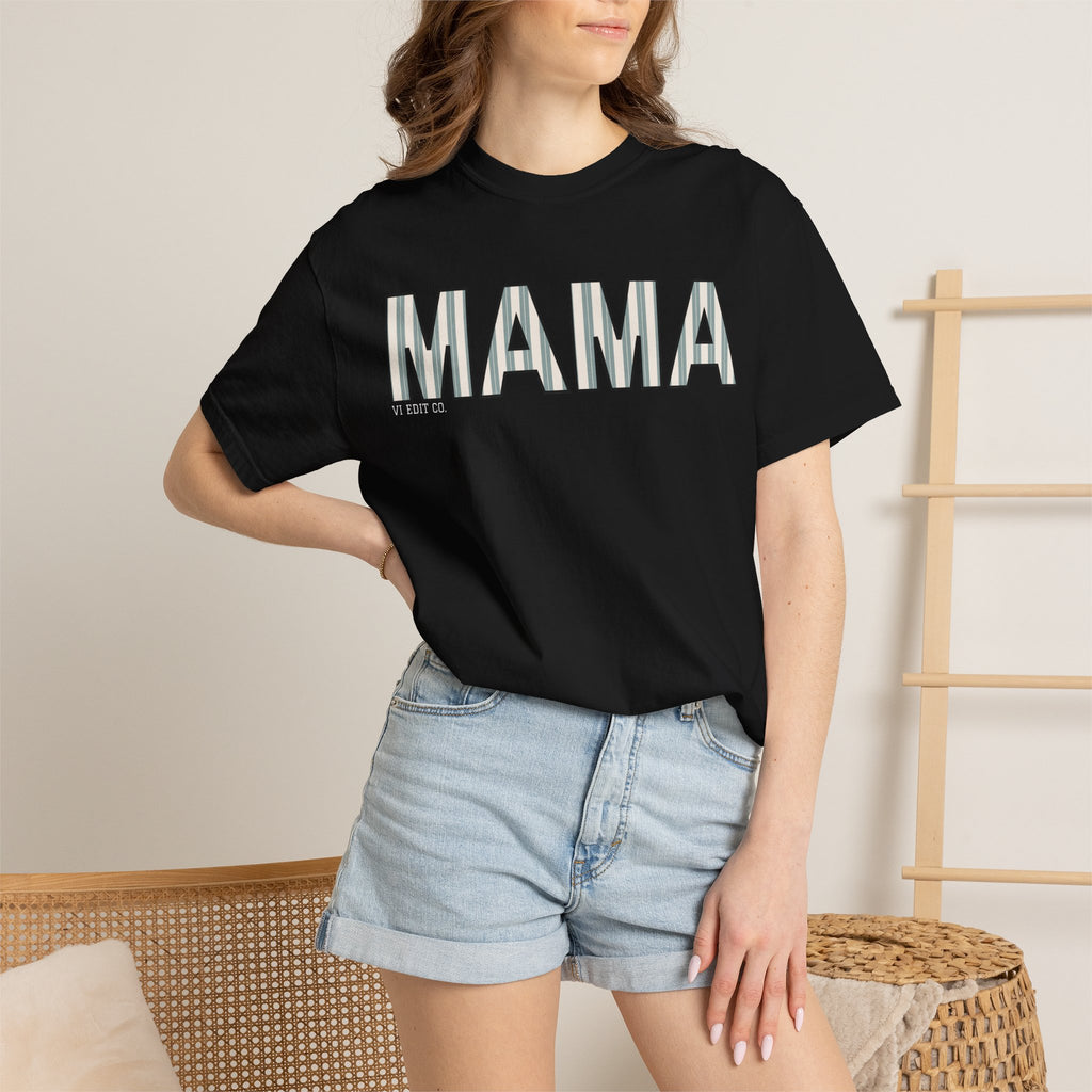 MAMA block letters T-Shirt | Retro Outline Typography, Mother's Day