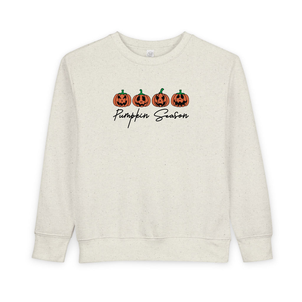 Toddler Sweatshirt — Pumpkin Season Jack-O'-Lanterns Fall Crewneck