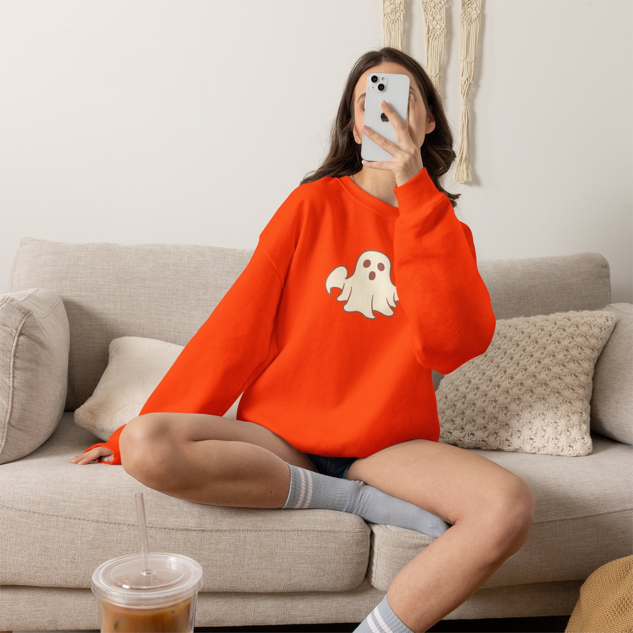 Ghost Graphic Sweatshirt — Cute Halloween Crewneck