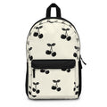 Vintage Black Cherry Pattern Backpack — Cute Retro Fruit Print School Bag