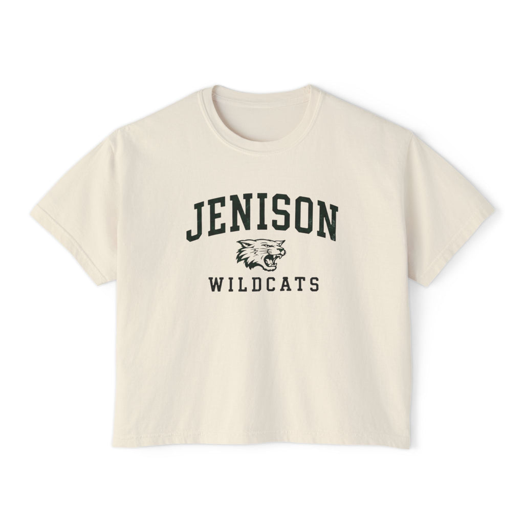 Jenison Wildcats Cropped Boxy Tee — Vintage School Mascot Cropped T-Shirt