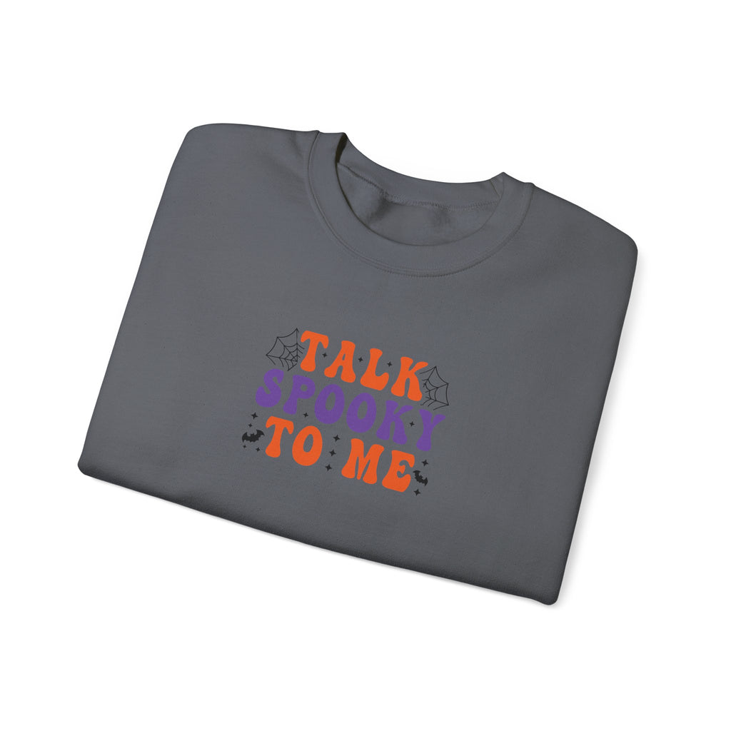 Talk Spooky To Me Crewneck Sweatshirt — Halloween Graphic Pullover