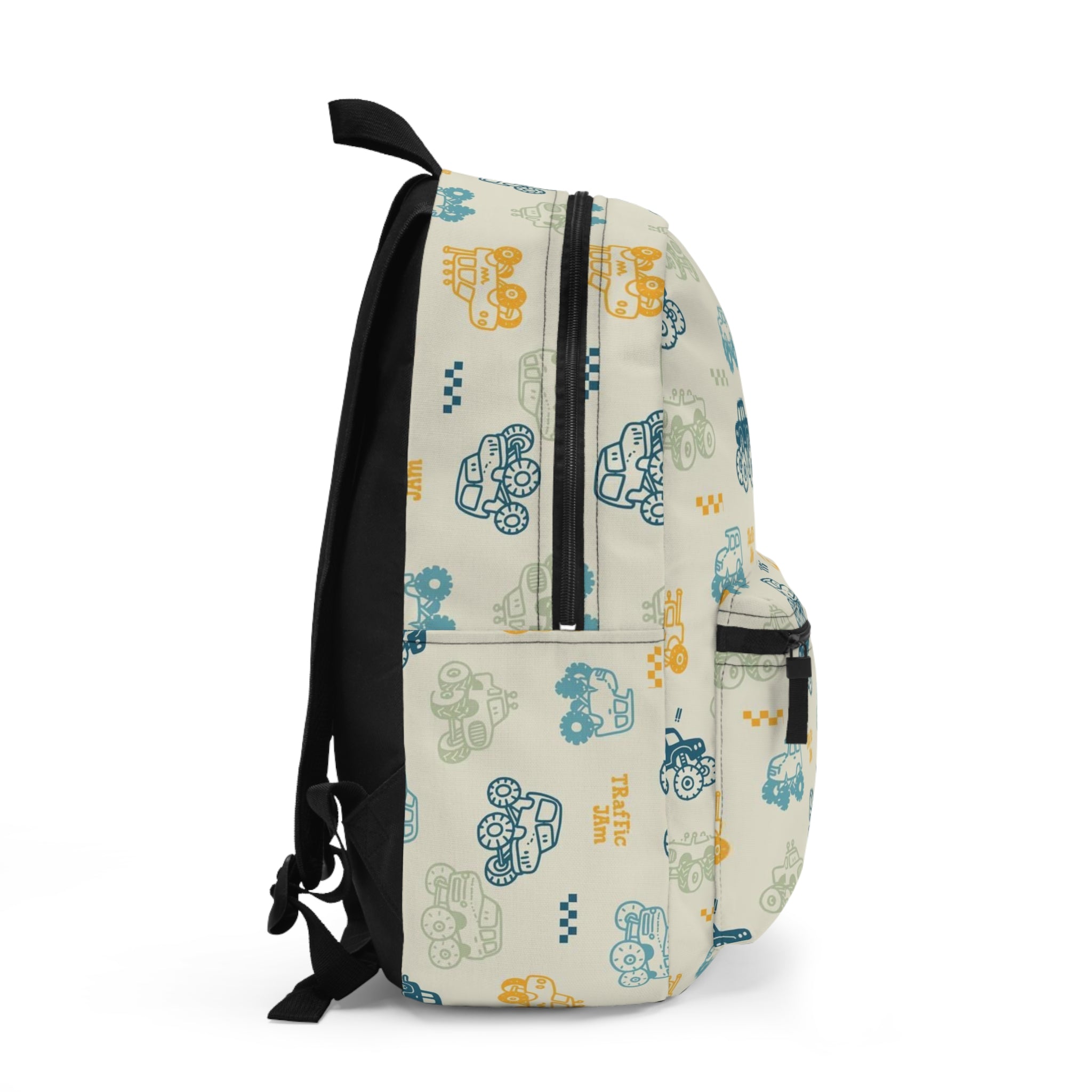 Kids' Cars Print Backpack — Cute Traffic Jam Pattern School Bag