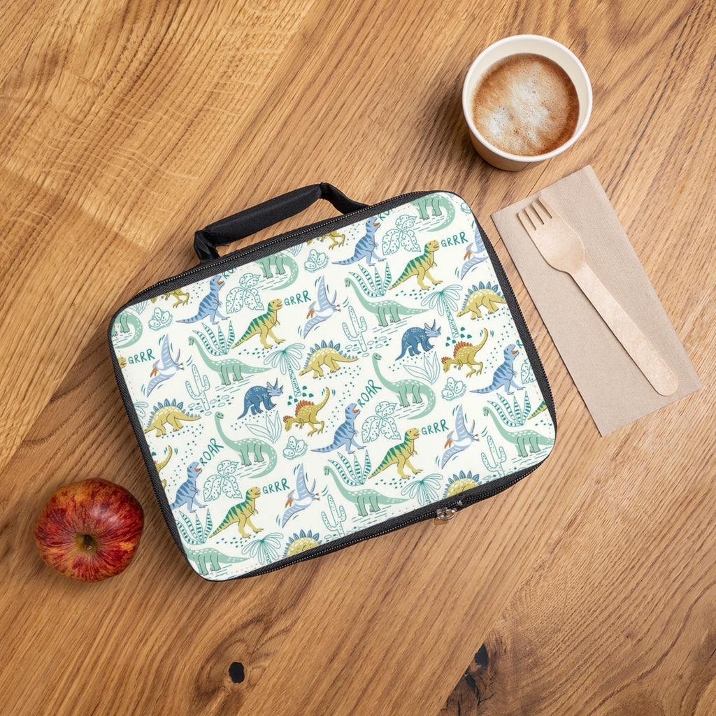 Dinosaur Pattern Kids Lunch Bag — Cute Dino School Lunchbox