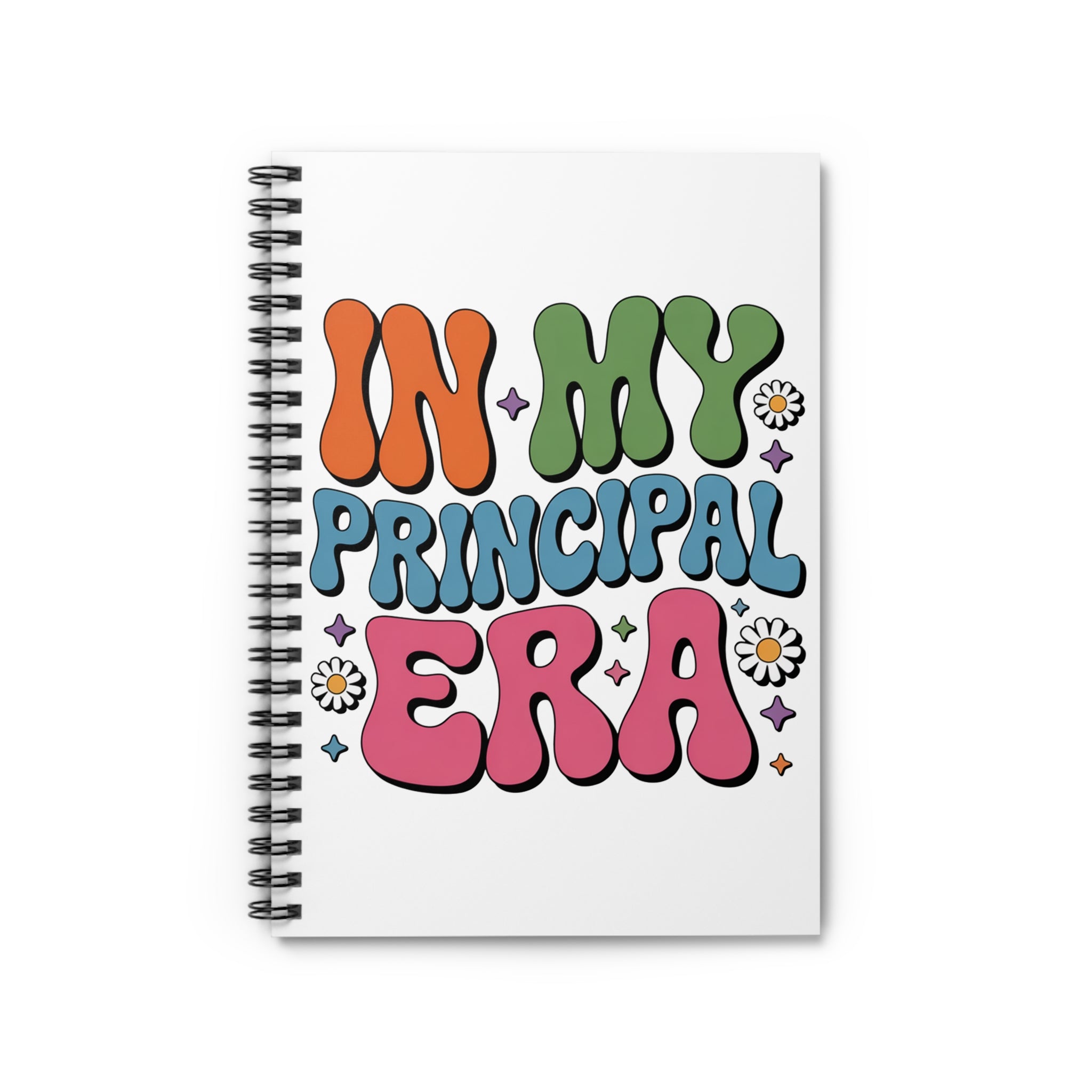 In My Principal Era Spiral Notebook — Retro Floral Teacher Gift Journal