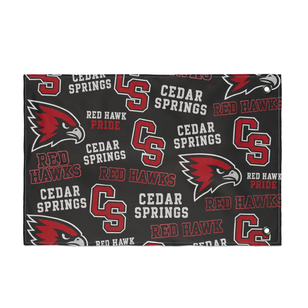 Cedar Springs Red Hawks Double-Sided Flag