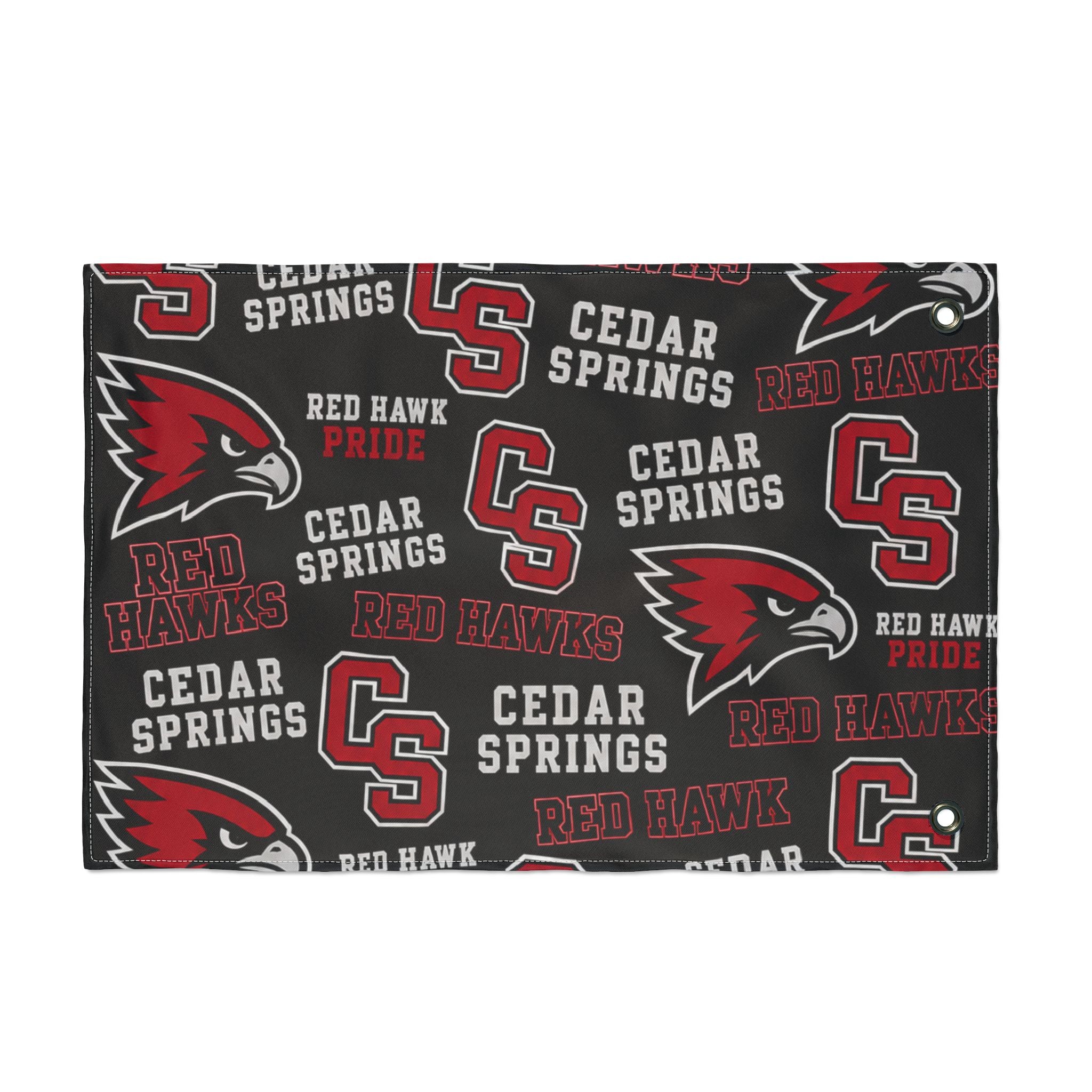 Cedar Springs Red Hawks Double-Sided Flag
