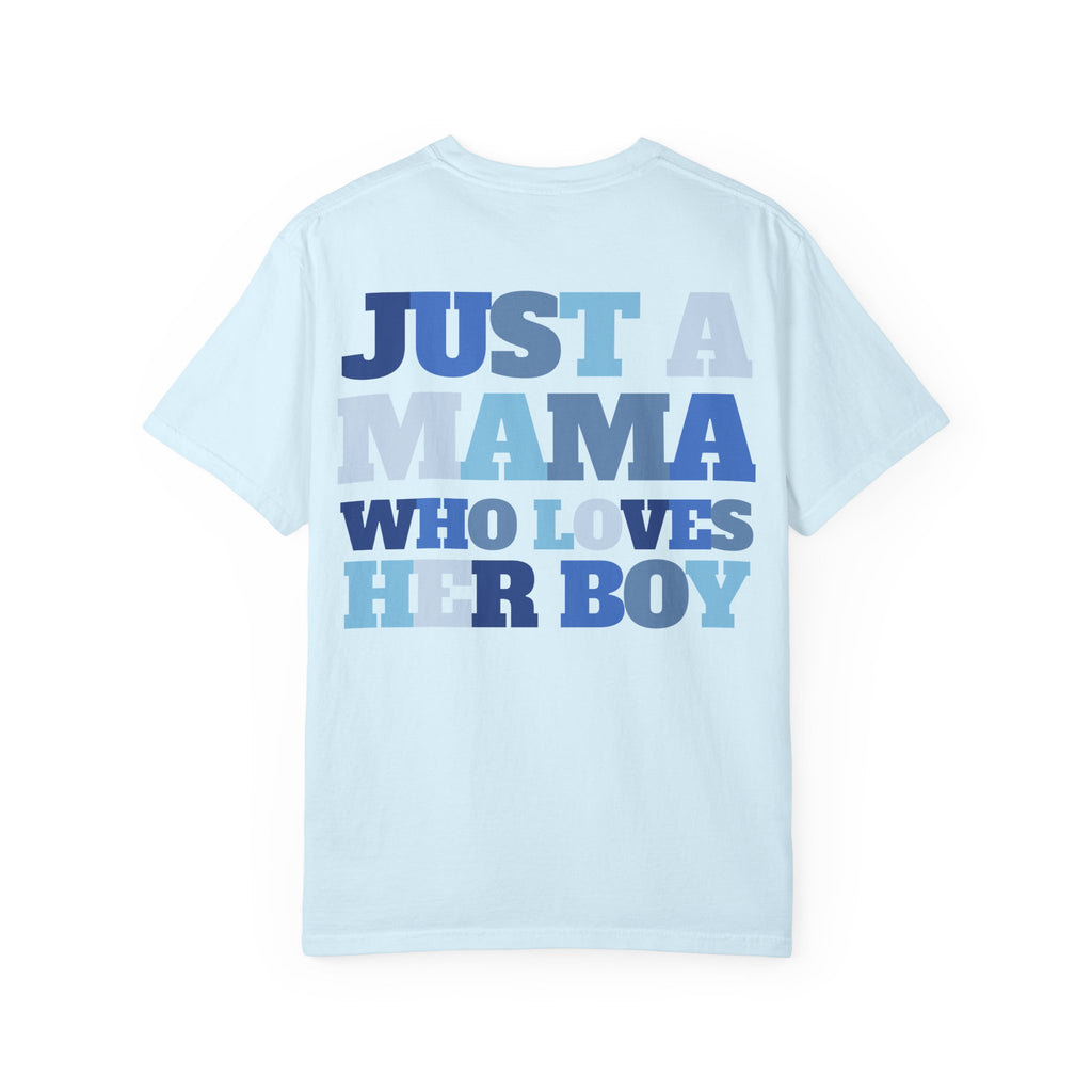 Blue Checkerboard Smiley T-shirt | Mama Who Loves Her Boy Tee