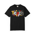 Teach Graphic T-Shirt — Cute School Teacher Gift (Apple, Pencil & Bow Design)
