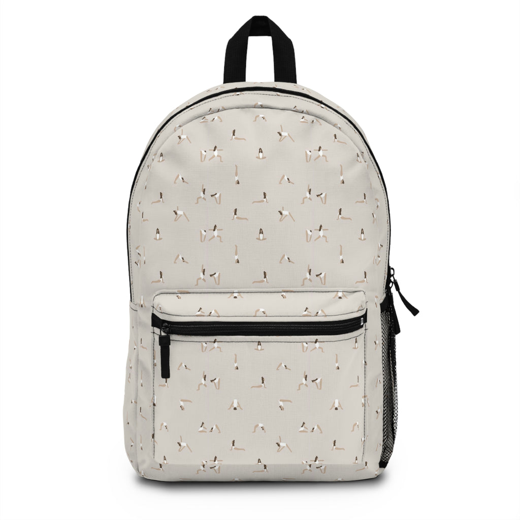 Minimalist Swan Pattern Backpack — Lightweight Neutral Daypack for School & Travel