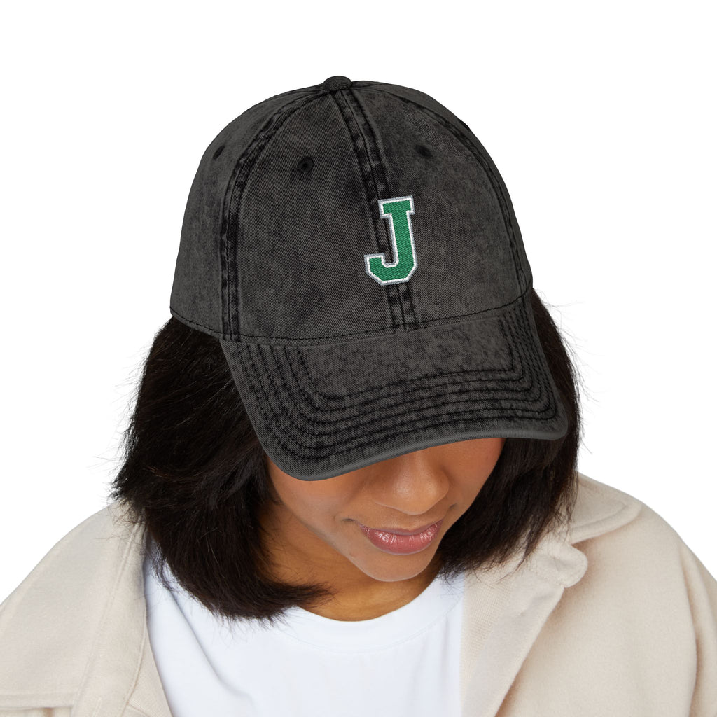 Embroidered Vintage 'J' Cap – Washed Baseball Hat
