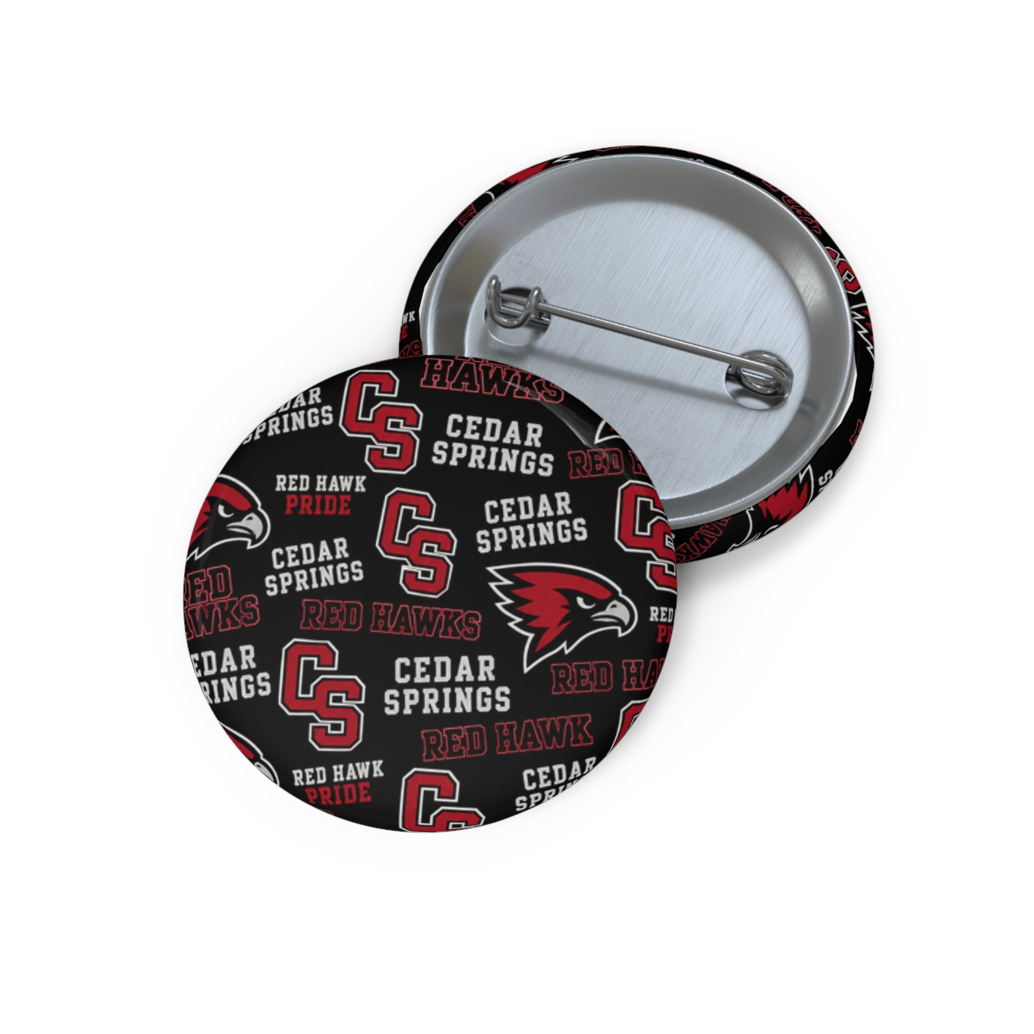 Cedar Springs Red Hawks Pin Button
