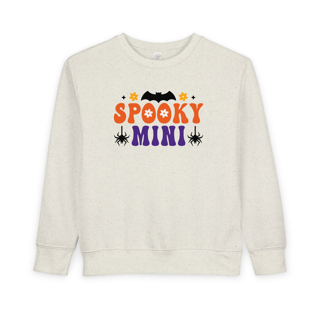 Spooky Mini Toddler Sweatshirt — Halloween Bat & Spider Kids Pullover