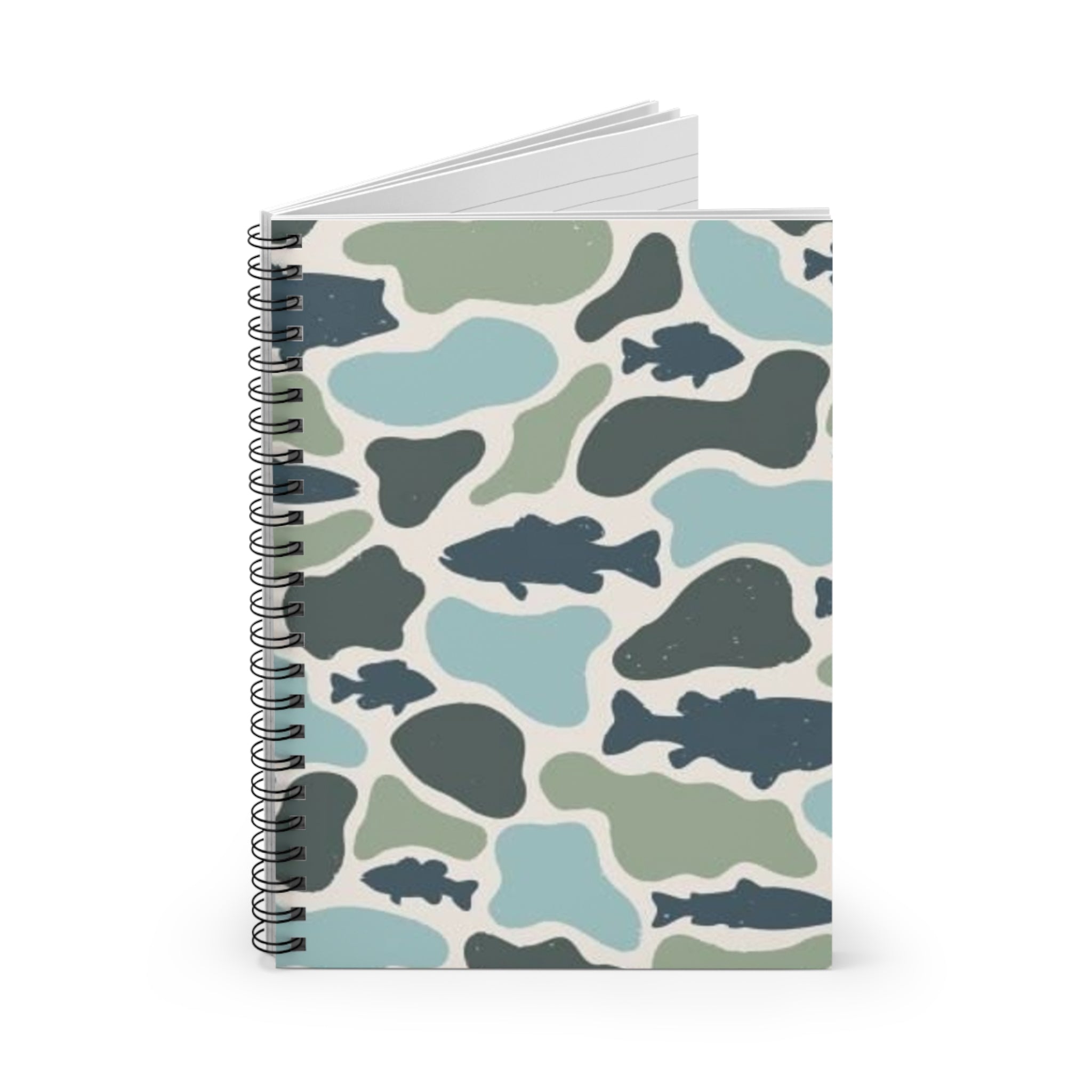 Fishing Camo Spiral Notebook — Ruled Journal for Anglers, Outdoor Notes & Field Log