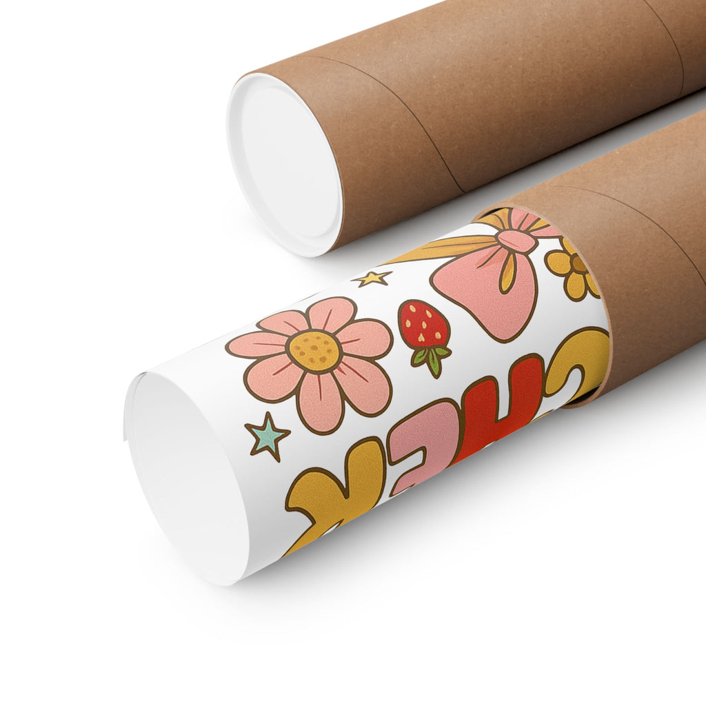 Teacher Poster — Cute Strawberry & Floral Matte Wall Art