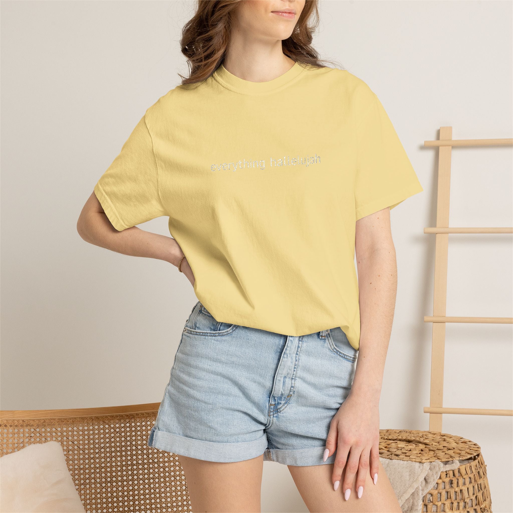 Everything Hallelujah embroidered T-shirt | religious typography, gospel