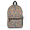 Colorful Checkerboard Backpack – Retro Pixel Pattern School & Travel Bag