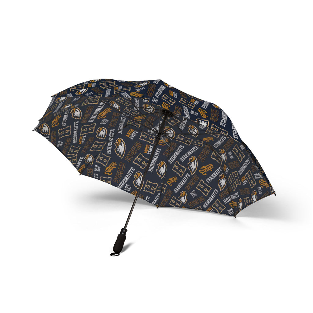 College Logo Foldable Umbrella — Patterned Team Emblem Rain Umbrella