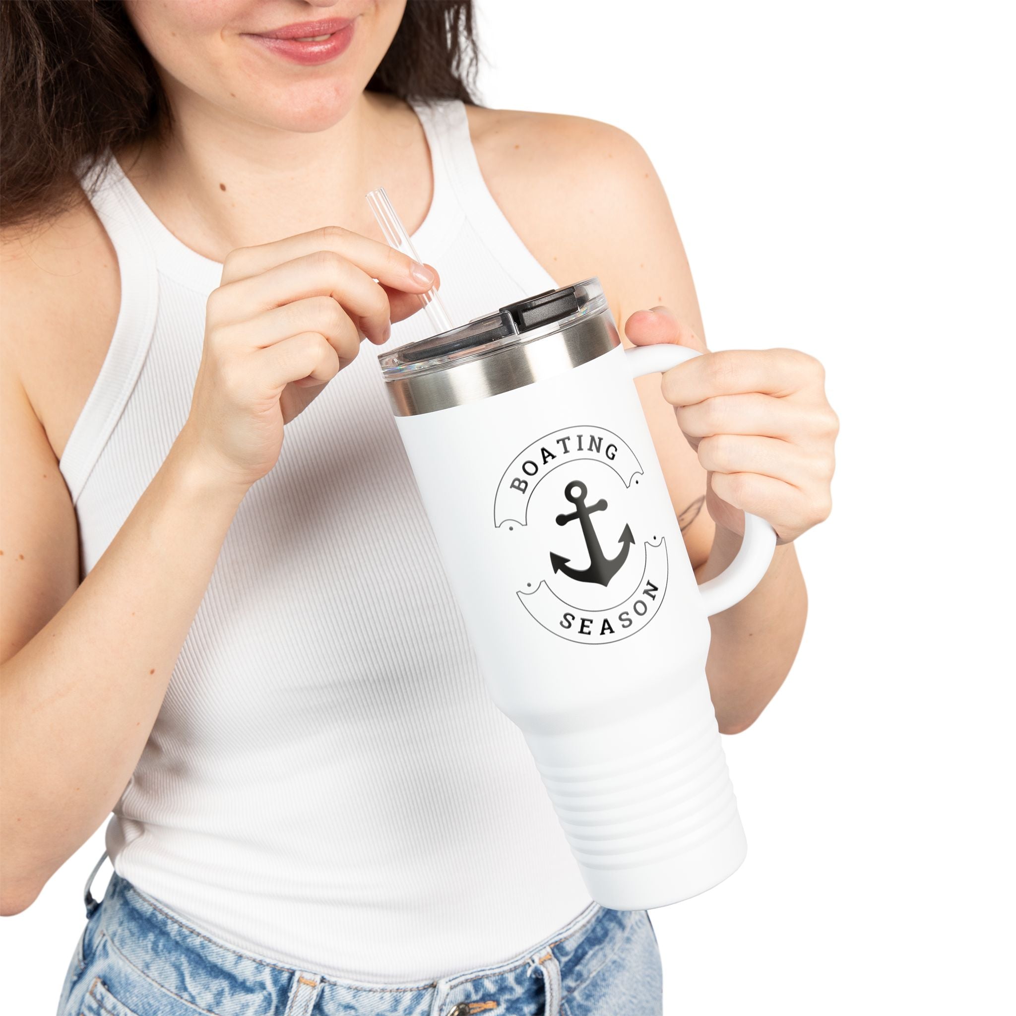 Boating Season 40oz Insulated Travel Mug — Anchor Nautical Tumbler