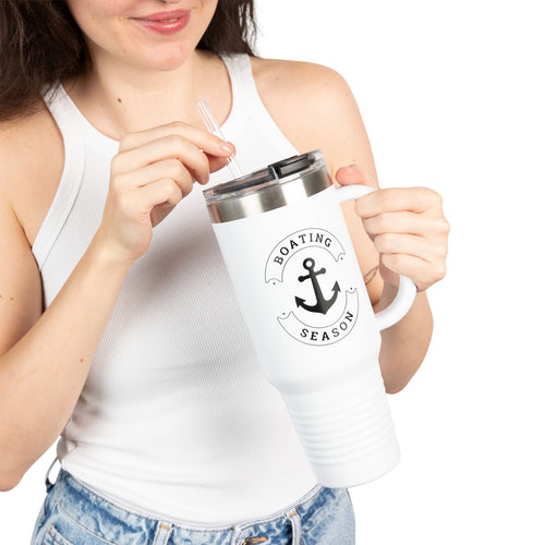 Boating Season 40oz Insulated Travel Mug — Anchor Nautical Tumbler
