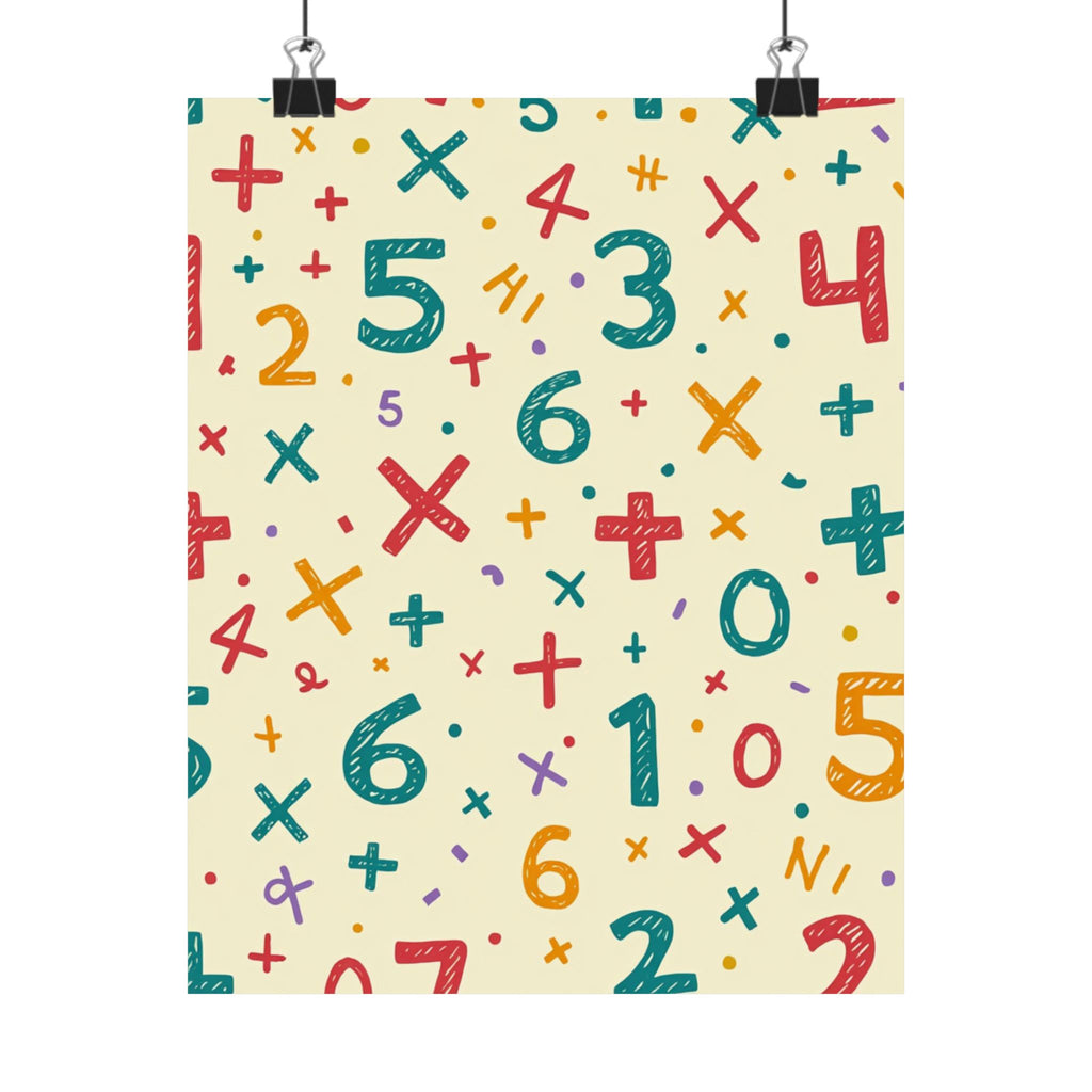 Math Numbers Pattern Poster — Colorful Educational Classroom Wall Art