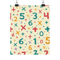 Math Numbers Pattern Poster — Colorful Educational Classroom Wall Art