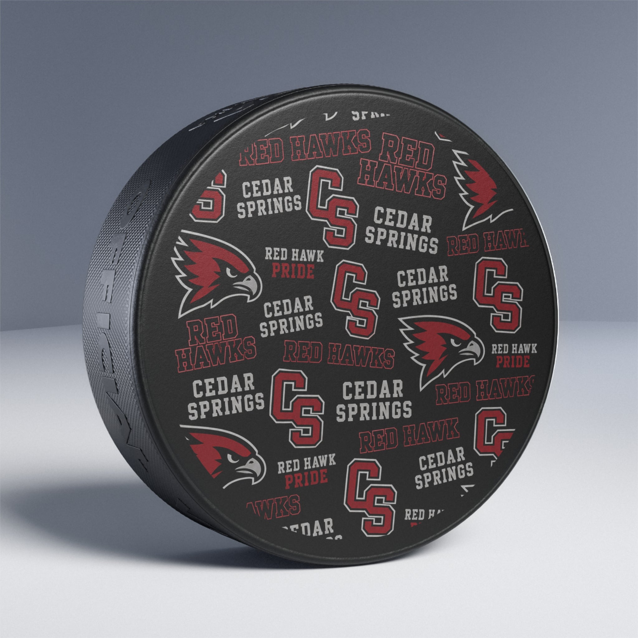 Cedar Springs Red Hawks Hockey Puck