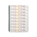 Principal Pattern Spiral Notebook — Pastel Teacher Journal, Ruled School Planner