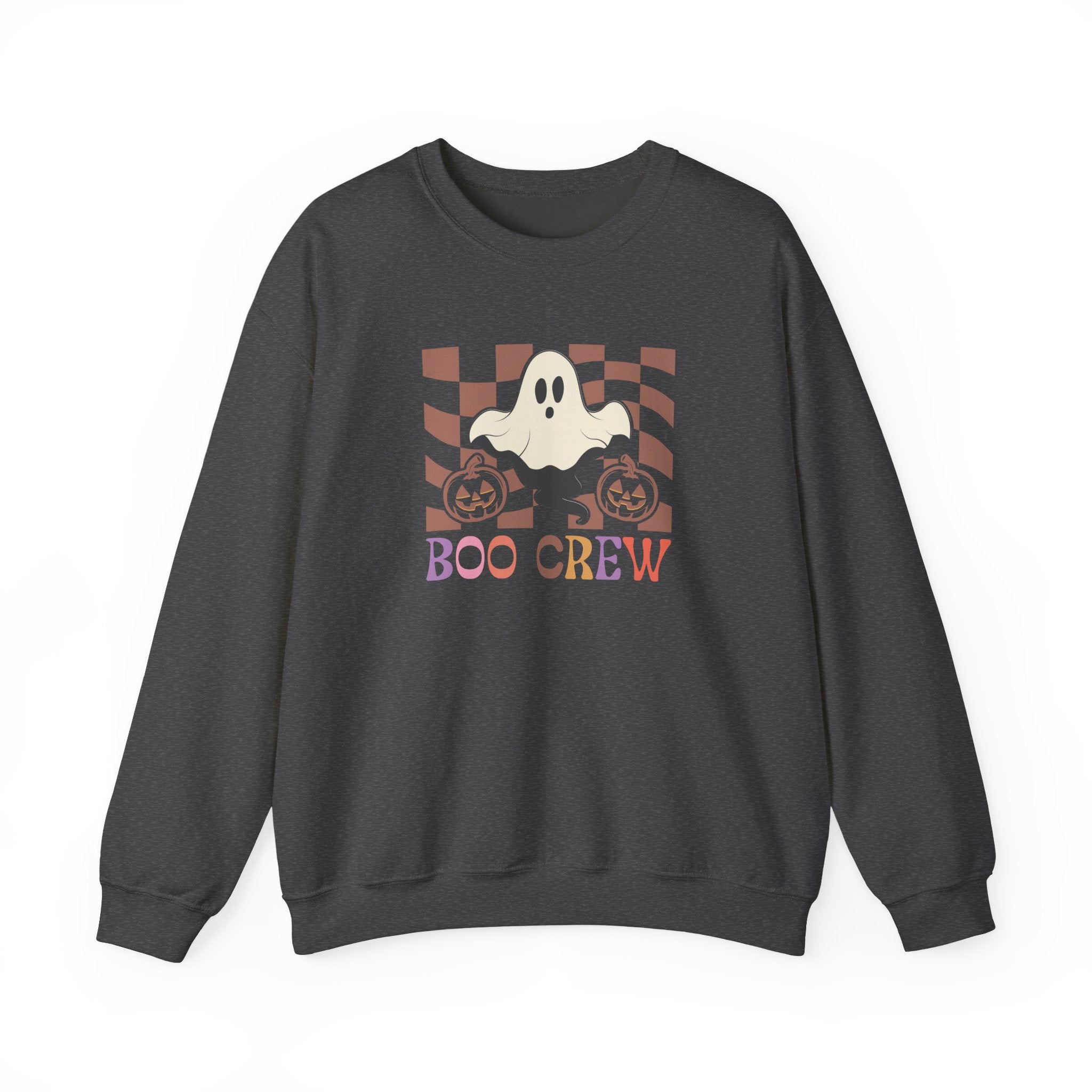 Boo Crew Halloween Crewneck Sweatshirt — Cute Ghost & Pumpkins