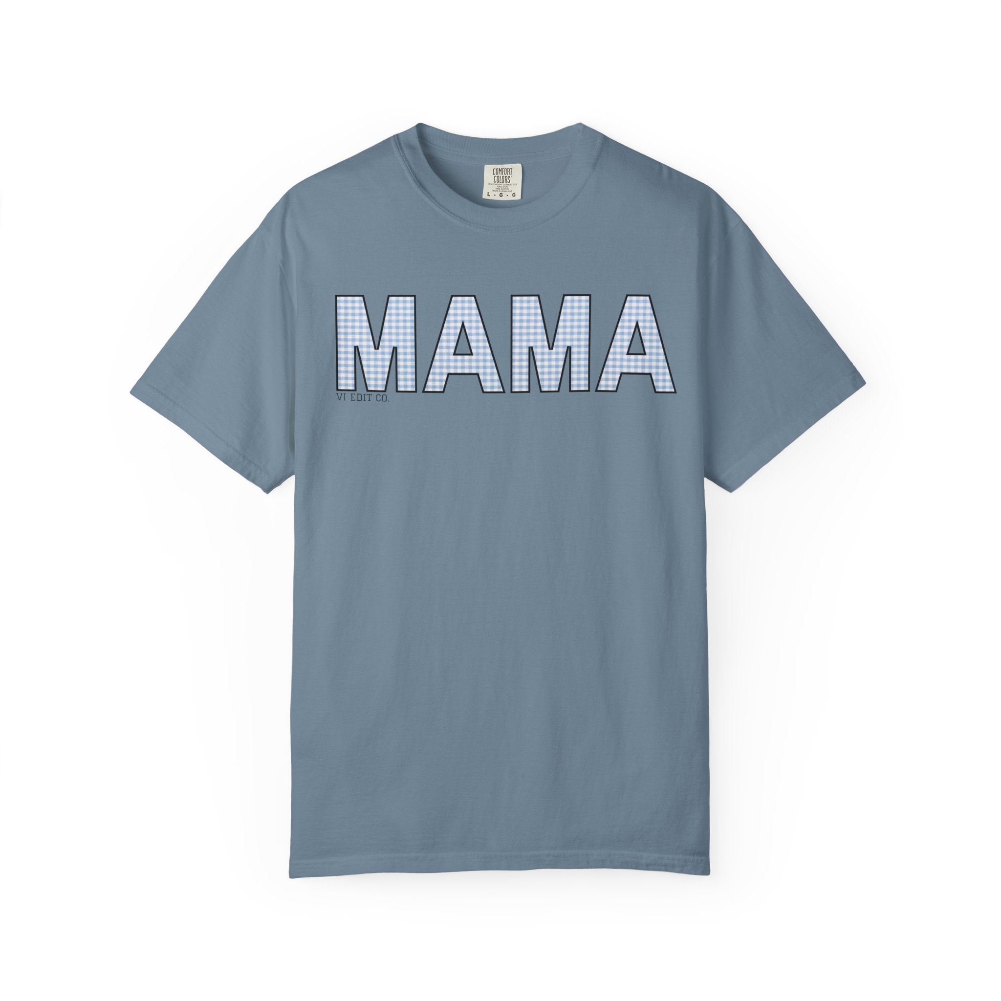 MAMA gingham block letters T-Shirt | mom shirt, mama tee