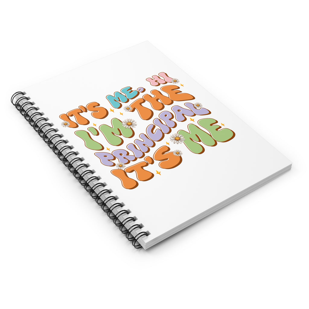Principal Notebook — Retro Colorful "It's Me, I'm the Principal" Spiral Journal