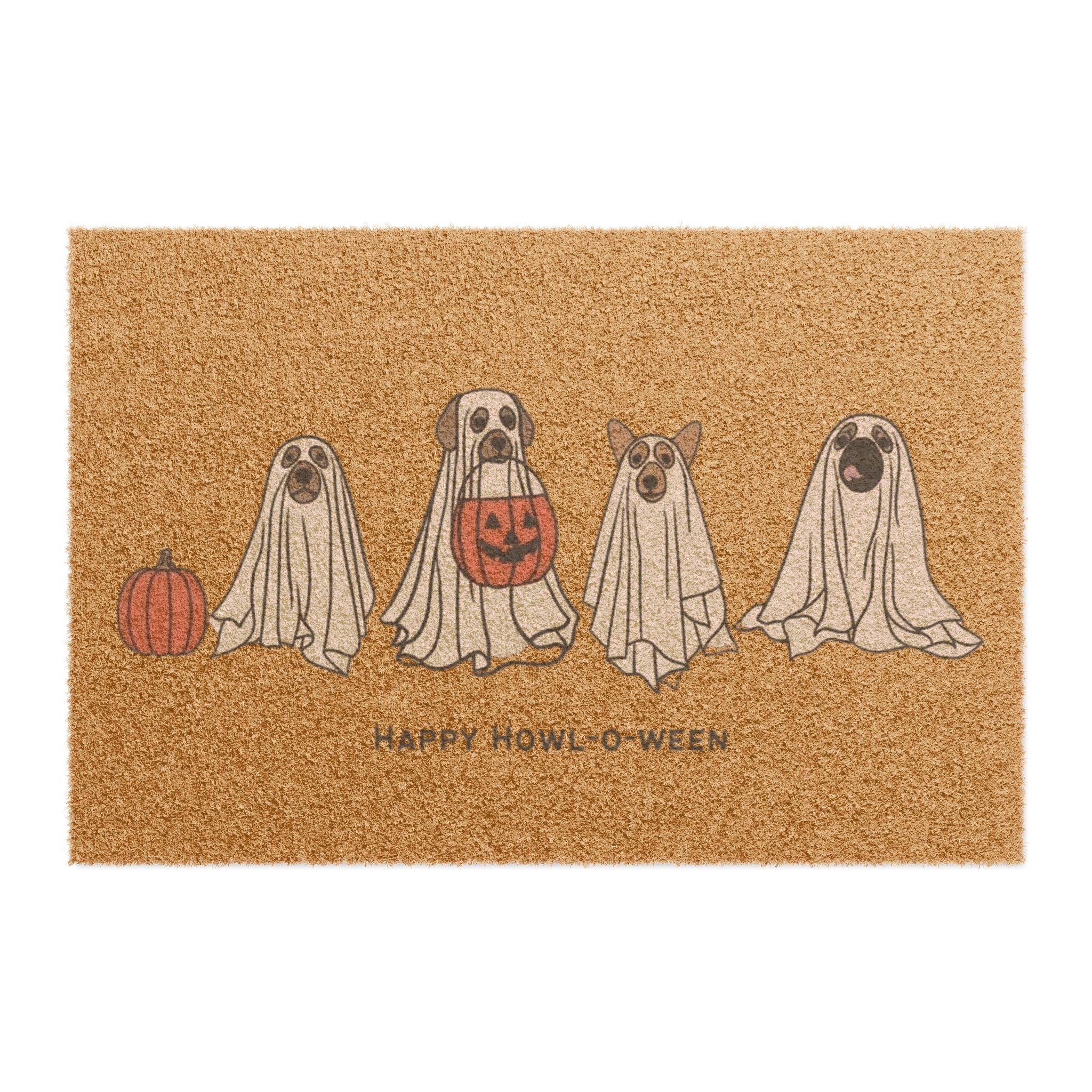 Halloween Ghost Dogs Welcome Mat
