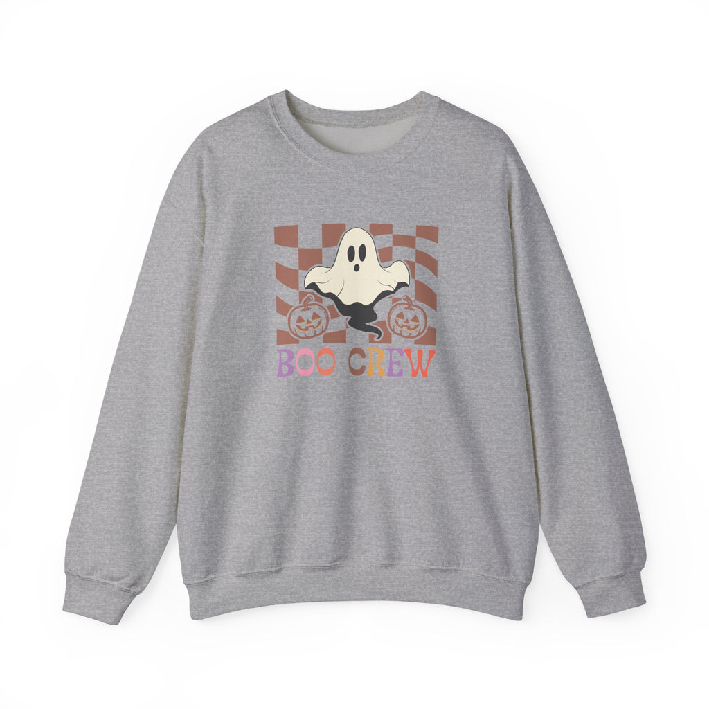 Boo Crew Halloween Crewneck Sweatshirt — Cute Ghost & Pumpkins