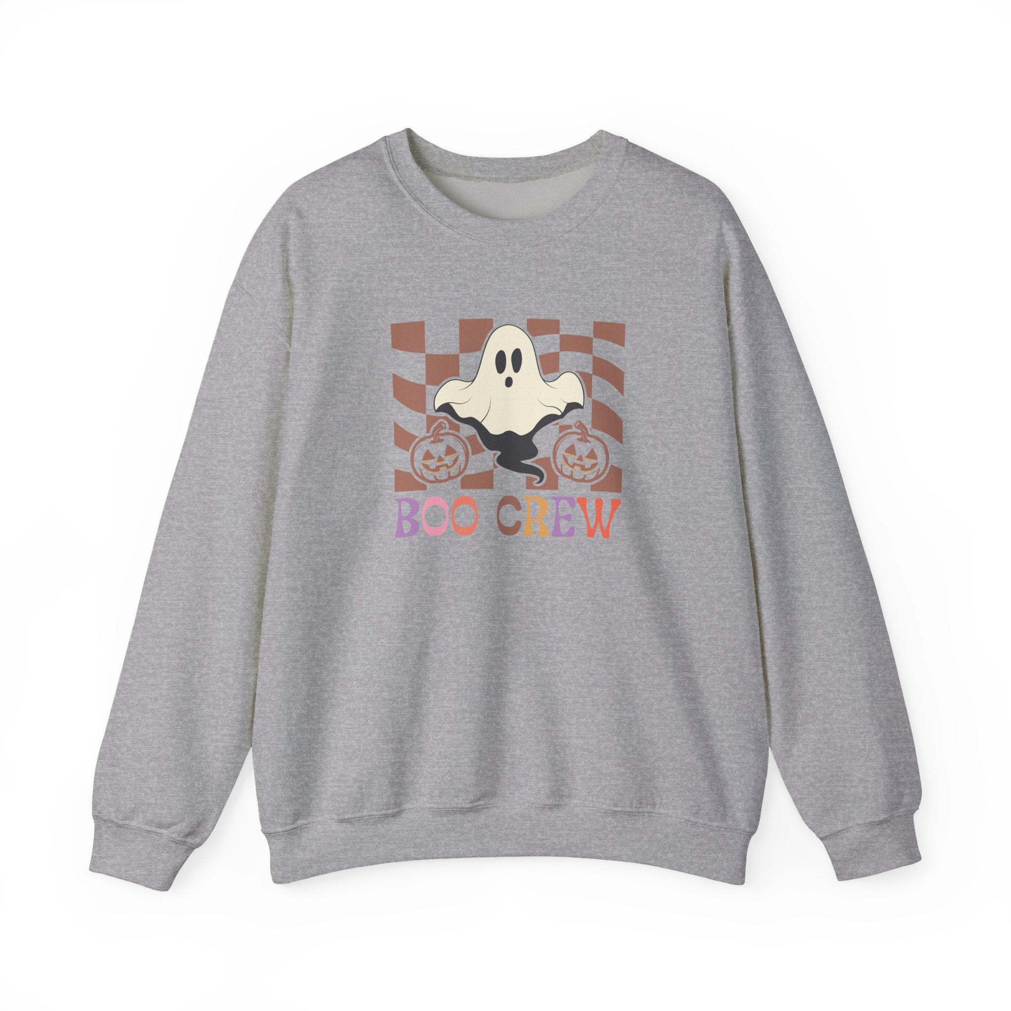 Boo Crew Halloween Crewneck Sweatshirt — Cute Ghost & Pumpkins