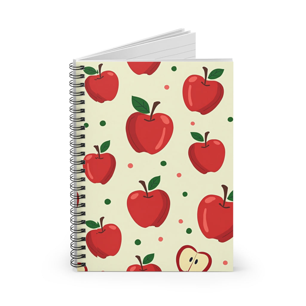 Apple Pattern Spiral Notebook — Ruled Journal for Teachers, Students & Fall Gifting