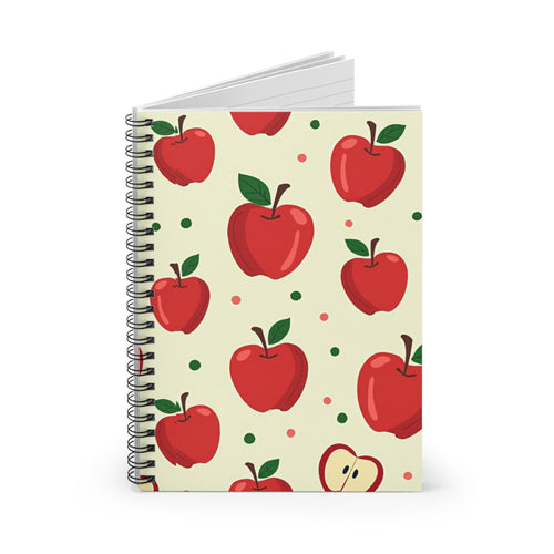 Apple Pattern Spiral Notebook — Ruled Journal for Teachers, Students & Fall Gifting