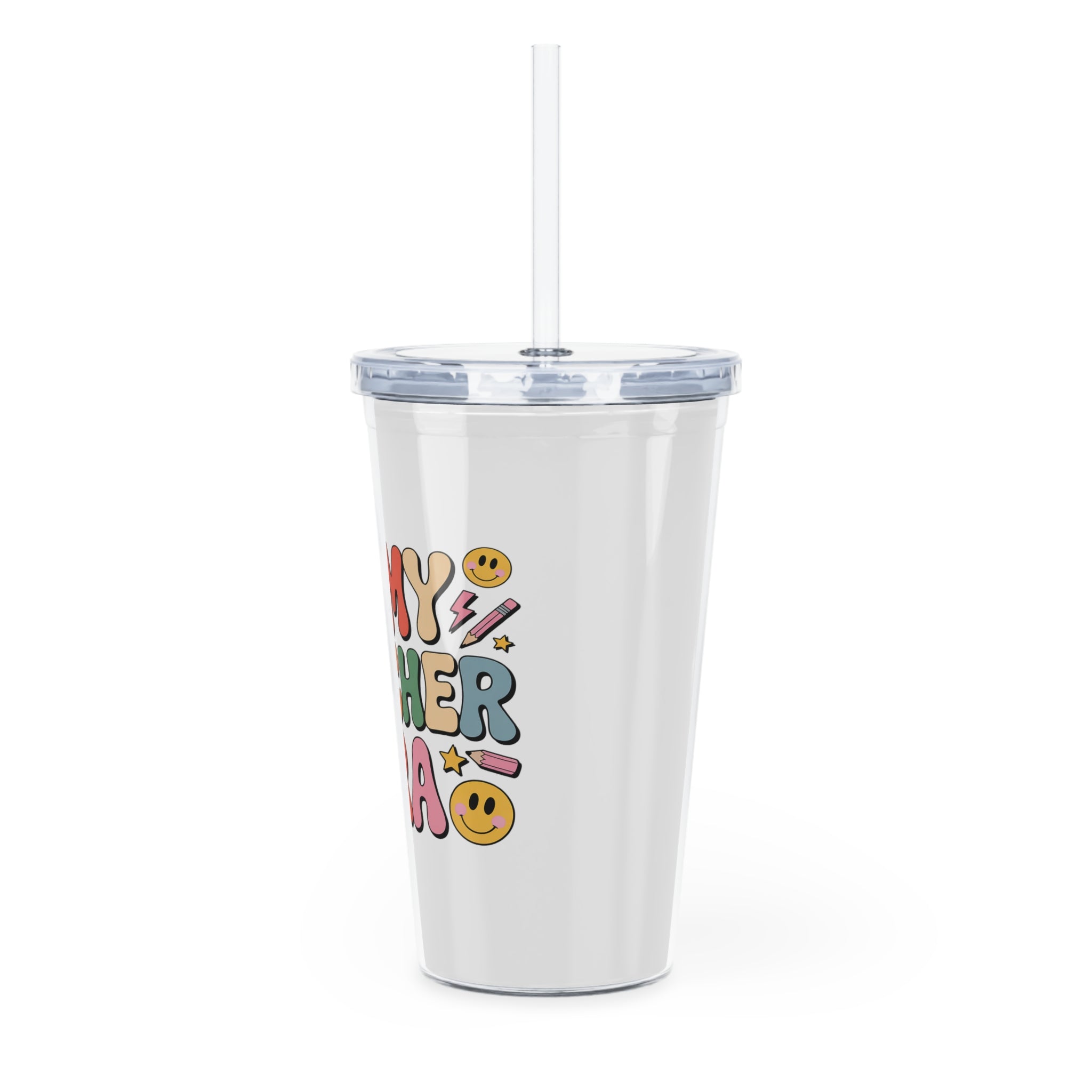 Teacher Tumbler - "In My Teacher Era" Plastic Cup with Straw