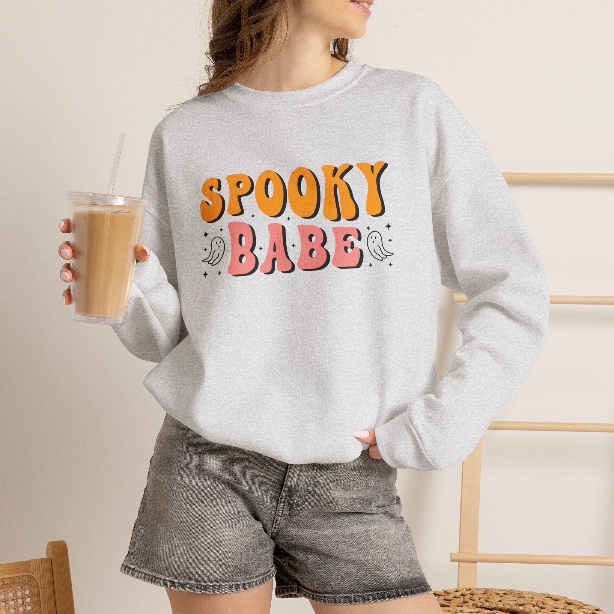 Sweatshirt — "Spooky Babe" Retro Halloween Crewneck