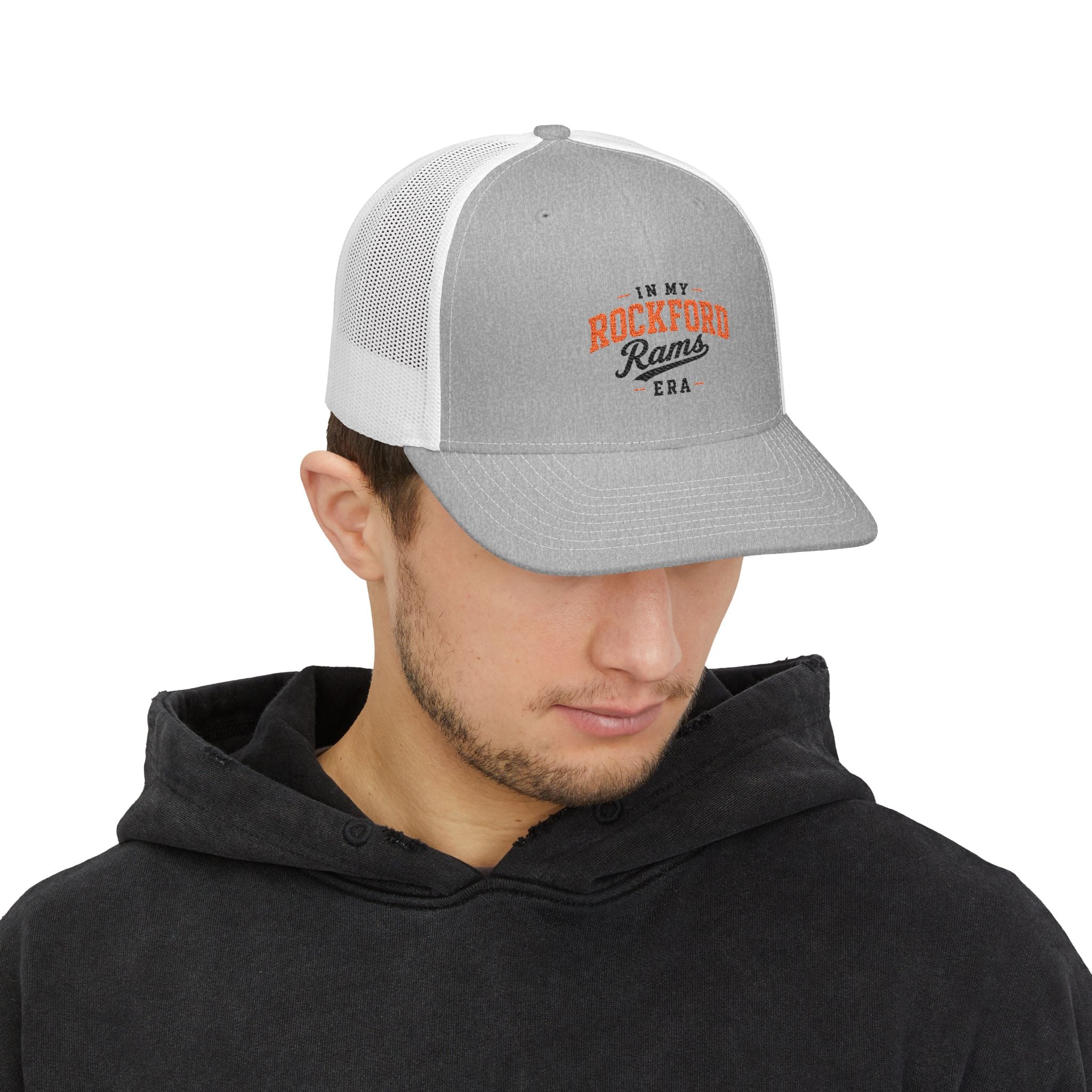 Rockford Rams Era Snapback Trucker Cap — Vintage Athletic Mesh Hat