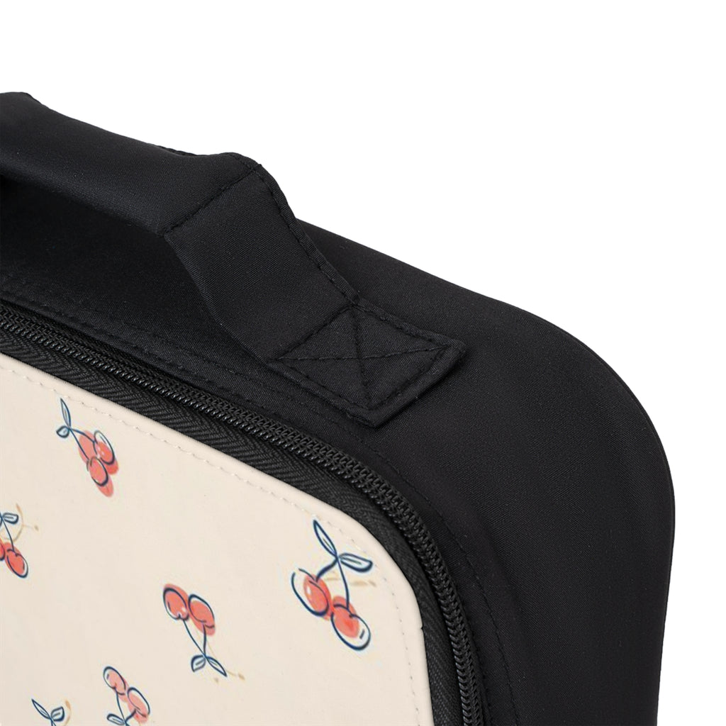 Cherry Pattern Lunch Bag — Cute Retro Fruit Insulated Lunchbox